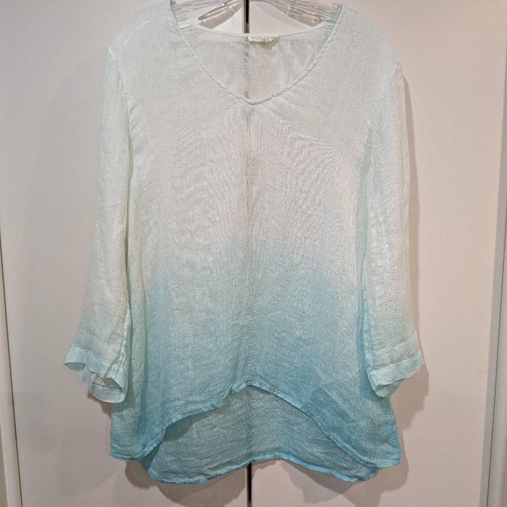 Eileen Fisher, linen tunic, size S, aqua ombre